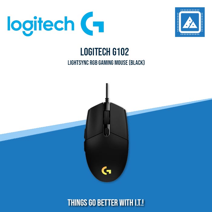 LOGITECH G102 LIGHTSYNC RGB GAMING MOUSE (BLACK/WHITE)