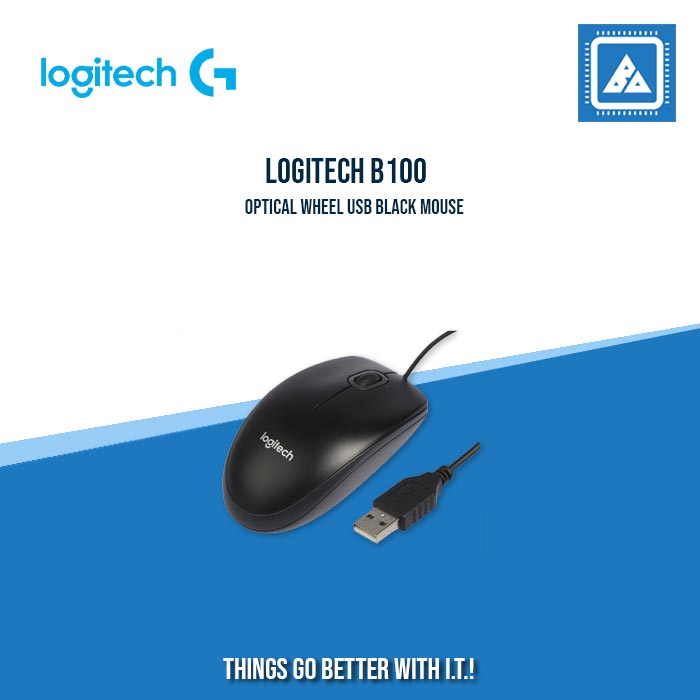 LOGITECH B100 OPTICAL WHEEL (USB) BLACK MOUSE