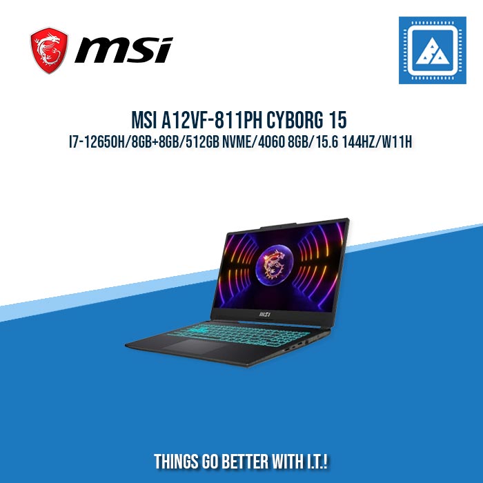 MSI A12VF-811PH CYBORG 15 I7-12650H/8GB+8GB/512GB NVME/4060 8GB | BEST FOR GAMING AND AUTOCAD LAPTOP