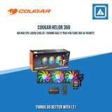 COUGAR HELOR 360 AIO RGB CPU LIQUID COOLER /360MM RAD/3*RGB FAN/CORE BOX W/REMOTE