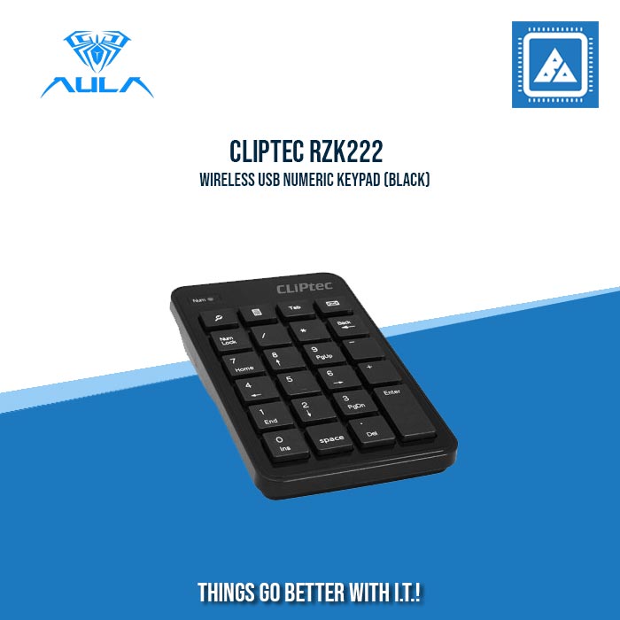 CLIPTEC RZK222 WIRELESS USB NUMERIC KEYPAD (BLACK)