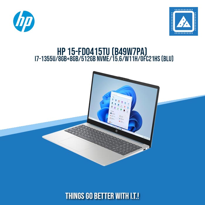 HP 15-FD0415TU (B49W7PA) I7-1355U/8GB+8GB/512GB NVME/15.6/W11H/BEST FOR STUDENTS AND FREELANCERS LAPTOP