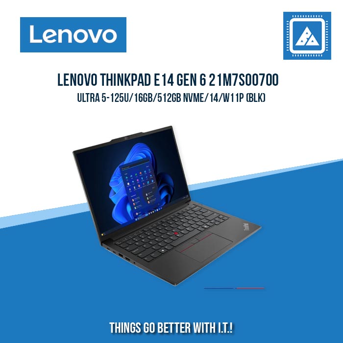 LENOVO THINKPAD E14 GEN 6 21M7S00700 ULTRA 5-125U/16GB/512GB NVME | BEST FOR STUDENTS AND FREELANCERS LAPTOP