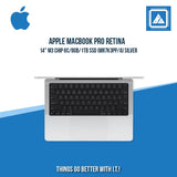 APPLE MACBOOK PRO RETINA 14 M3 CHIP 8C8GB1TB SSD (MR7K3PPA) BEST FOR FREELANCERS LAPTOP