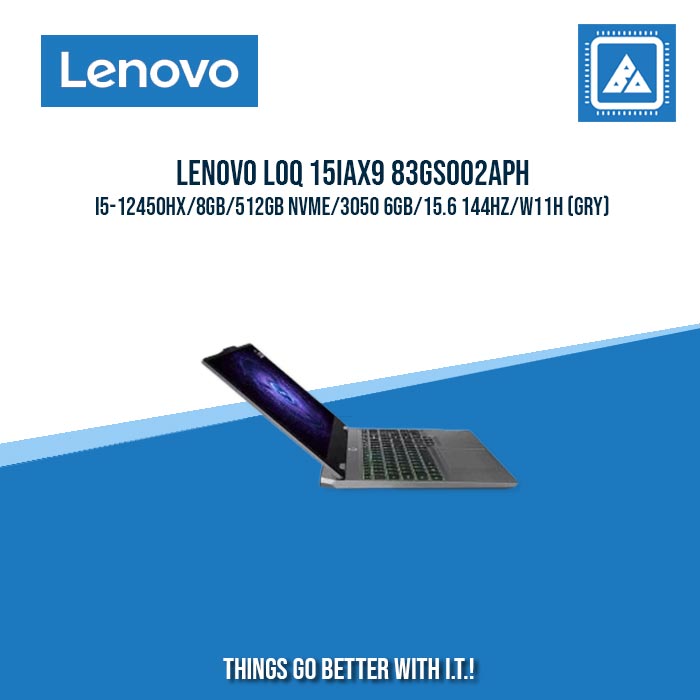 LENOVO LOQ 15IAX9 83GS002APH I5-12450HX/8GB/512GB NVME/3050 6GB | BEST FOR GAMING AND AUTOCAD LAPTOP