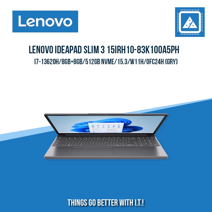 LENOVO IDEAPAD SLIM 3 15IRH10-83K100A5PH I7-13620H/8GB+8GB/512GB NVME | BEST FOR FREELANCERS LAPTOP