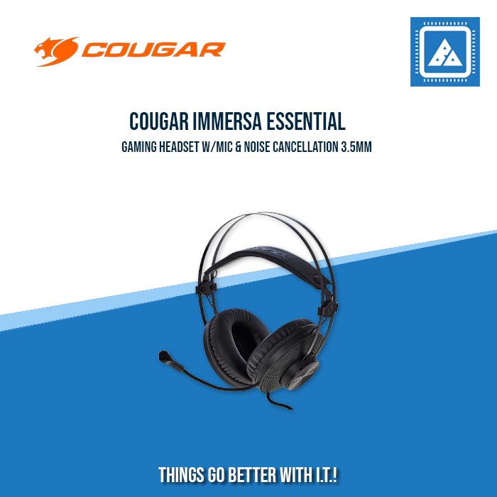 COUGAR IMMERSA ESSENTIAL GAMING HEADSET W/MIC & NOISE CANCELLATION 3.5MM