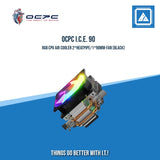 OCPC I.C.E. 90 RGB CPU AIR COOLER 2*HEATPIPE/1*90MM-FAN (BLACK)