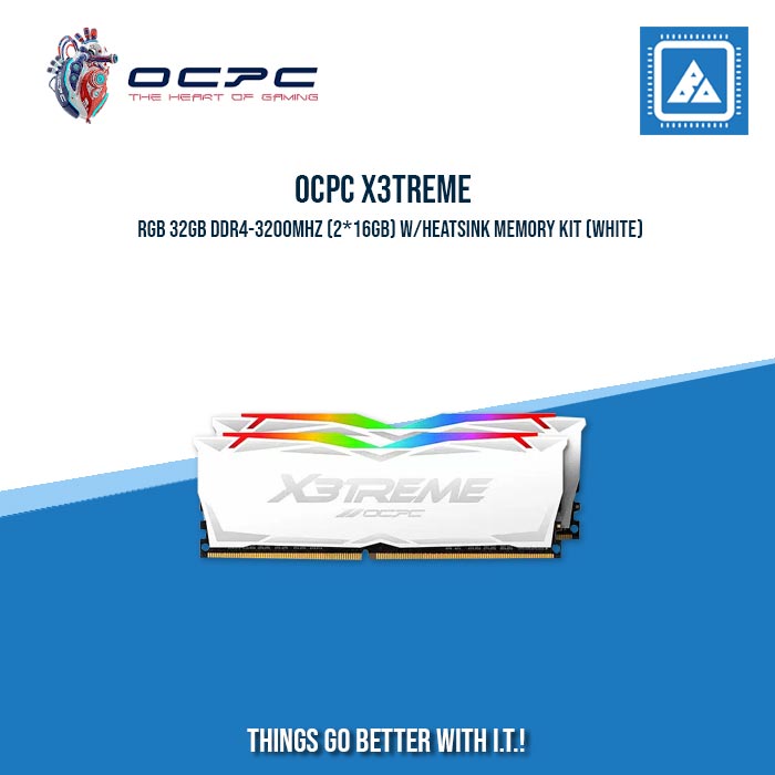OCPC X3TREME RGB 32GB DDR4-3200MHZ (2*16GB) W/HEATSINK MEMORY KIT (BLACK|WHITE)