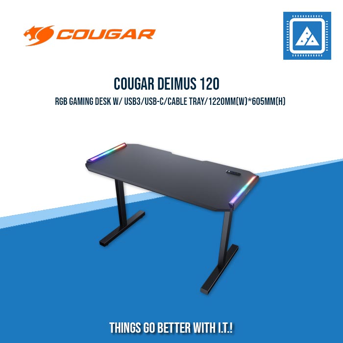 COUGAR DEIMUS 120 RGB GAMING DESK W/ USB3/USB-C/CABLE TRAY/1220MM(W)*605MM(H)