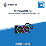 OCPC TURBOCOOL BP-240 ARGB AIO CPU LIQUID COOLER/2*120MM FAN/RADIATOR/ FOR INTEL & AMD