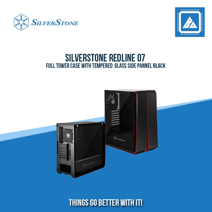 SILVERSTONE REDLINE 07  FULL TOWER CASE WITH TEMPERED  GLASS SIDE PANNEL BLACK|WHITE