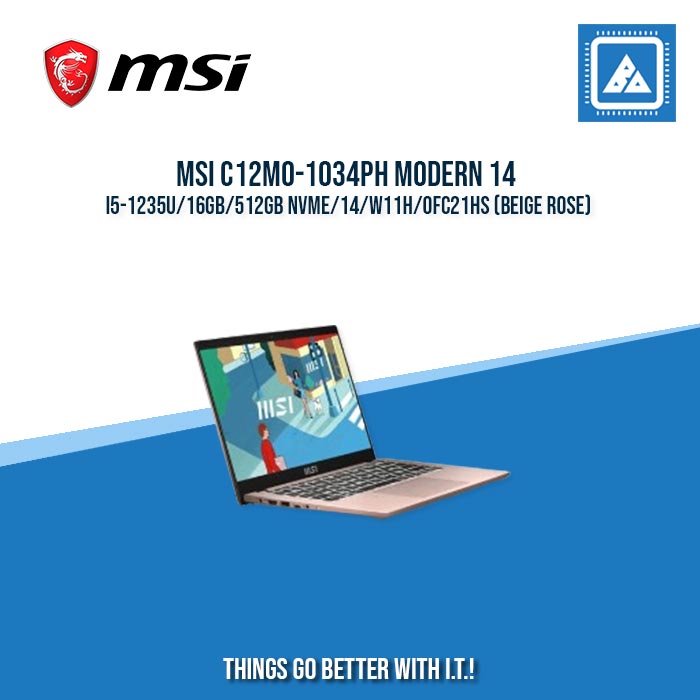 MSI C12MO-1034PH MODERN 14 I5-1235U/16GB/512GB NVME | BEST FOR STUDENTS AND FREELANCER LAPTOP