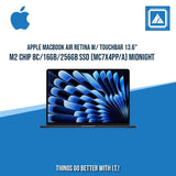 APPLE MACBOOK AIR RETINA W/ TOUCHBAR 13.6" M2 CHIP 8C/16GB/256GB SSD / BEST FOR STUDENTS AND FREELANCERS LAPTOPS