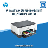 HP SMART TANK 670 ALL-IN-ONE/PRINT COPY SCAN WIRELESS/12PPM BLACK 7PPM COLOR/1200X1200 DPI/3000 PAGES DUTY/USB 2.0 WI-FI BLUETOOTH LE/AUTO DUPLEX/W11H (BLK)