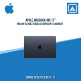 APPLE MACBOOK AIR 15" M3 CHIP 8C/8GB/256GB SSD (MRYU3PP/A) | BEST FOR CORPORATES AND FREELANCER LAPTOP