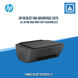 HP DESKJET INK ADVANTAGE 2875 ALL-IN-ONE NEW/PRINT COPY SCAN WIRELESS/7.5PPM BLACK 5.5PPM COLOR/1200X1200 DPI/1000 PAGES DUTY/USB 2.0 WI-FI/FLATBED/W11H (BLK)