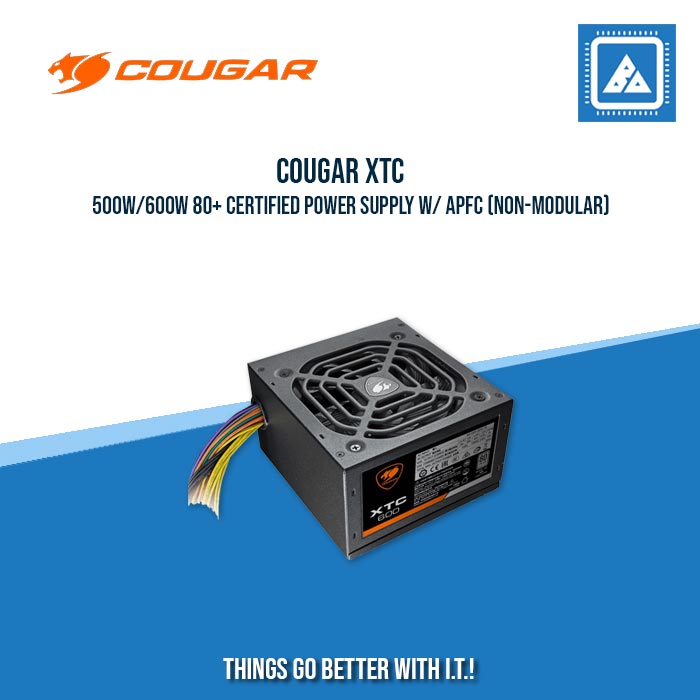 COUGAR XTC 500W/600W 80+ CERTIFIED POWER SUPPLY W/ APFC (NON-MODULAR)