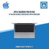 APPLE MACBOOK PRO RETINA 14" M3 CHIP 8C/8GB/512GB SSD (MTL73PP/A) | BEST FOR FREELANCERS LAPTOP