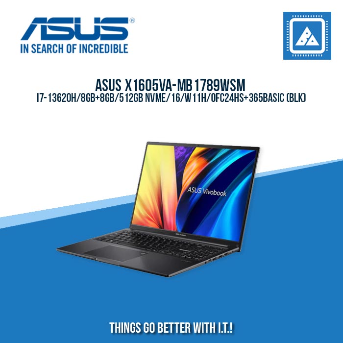 ASUS X1605VA-MB1789WSM I7-13620H/8GB+8GB/512GB NVME | BEST FOR FREELANCERS LAPTOP