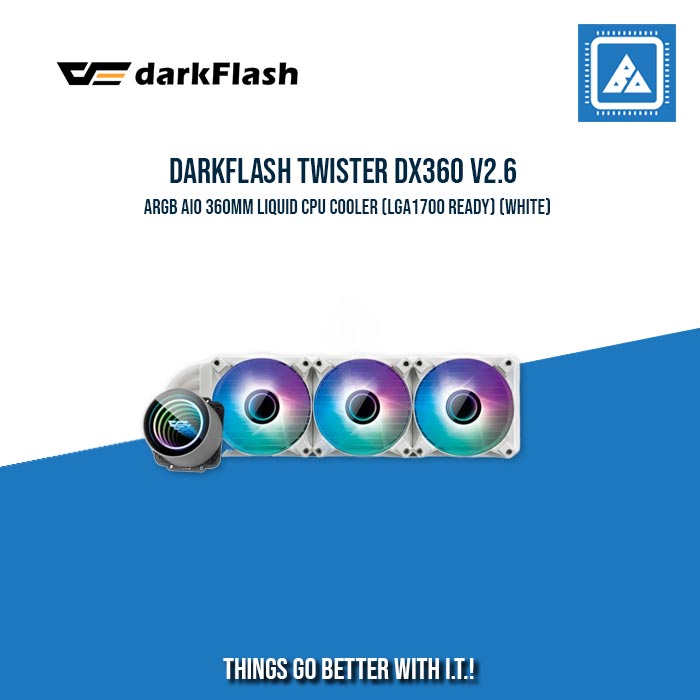 DARKFLASH TWISTER DX360 V2.6 ARGB AIO 360MM LIQUID CPU COOLER (LGA1700 READY)