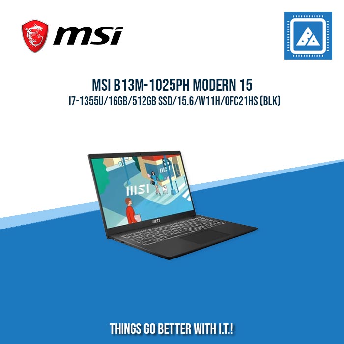 MSI B13M-1025PH MODERN 15 I7-1355U/16GB/512GB SSD/15.6/W11H | BEST FOR STUDENTS AND FREELANCERS LAPTOP