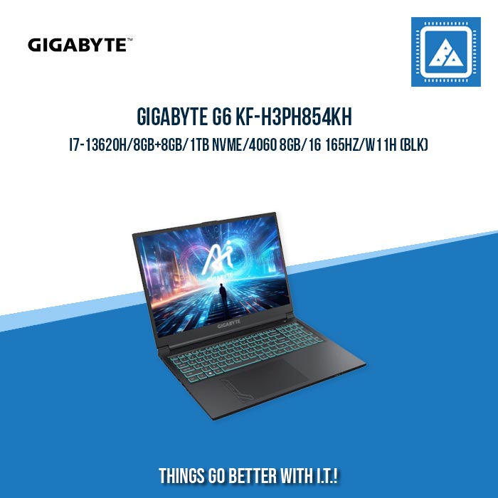 GIGABYTE G6 KF-H3PH854KH I7-13620H/8GB+8GB/1TB NVME/4060 8GB | BEST FOR EDITING LAPTOP