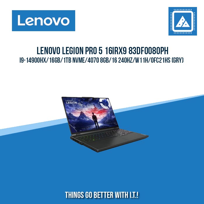 LENOVO LEGION PRO 5 16IRX9 83DF0080PH I9-14900HX/16GB/1TB NVME/4070 8GB | BEST FOR GAMING AND AUTOCAD LAPTOP