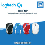 LOGITECH M187 WIRELESS MINI MOUSE (BLACK/BLUE /RED/WHITE)