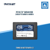 P210 2.5" SATA III SSD 256GB UP TO 500MB R & 400MB W