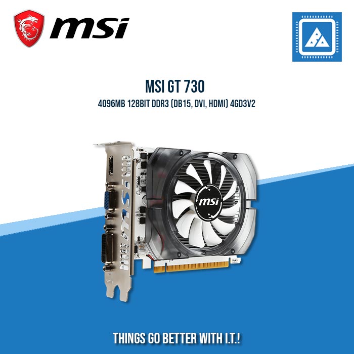 TARJETA DE VIDEO MSI 4GB GT 730 DDR3 OC PCIe2.0 HDMI+DL-DVI DX12 TARJETA DE VIDEO MSI 4GB GT 730 DDR3 OC PCIe2.0 HDMI+DL-DVI DX12