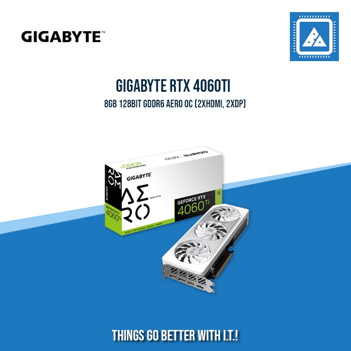 GIGABYTE RTX 4060TI 8GB 128BIT GDDR6 AERO OC (2XHDMI, 2XDP)