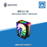 OCPC I.C.E. 120 ARGB CPU AIR COOLER 4*HEATPIPE/1*120MM-FAN (BLACK|WHITE)