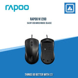 RAPOO N1200 SILENT USB WIRED MOUSE (BLACK)