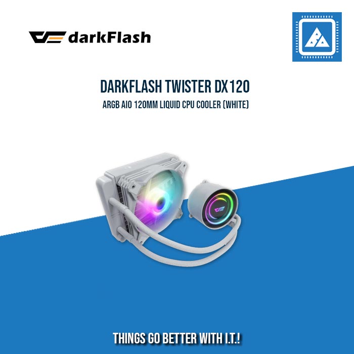 DARKFLASH TWISTER DX120 ARGB AIO 120MM LIQUID CPU COOLER (WHITE)