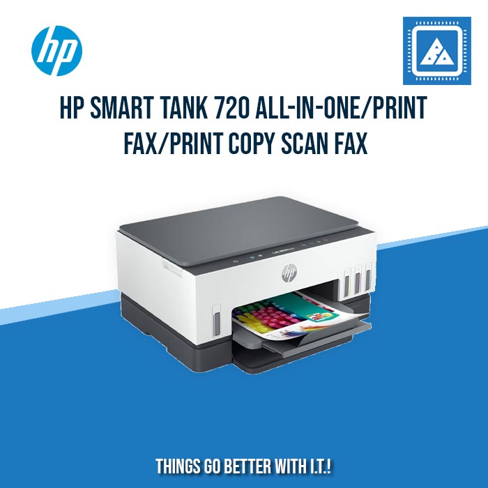 HP SMART TANK 720 ALL-IN-ONE/PRINT COPY SCAN WIRELESS/15PPM BLACK 9PPM COLOR/1200X1200 DPI/3000 PAGES DUTY/USB 2.0 WI-FI BLUETOOTH LE/AUTO DUPLEX/W11H (BLK)