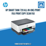 HP SMART TANK 720 ALL-IN-ONE/PRINT COPY SCAN WIRELESS/15PPM BLACK 9PPM COLOR/1200X1200 DPI/3000 PAGES DUTY/USB 2.0 WI-FI BLUETOOTH LE/AUTO DUPLEX/W11H (BLK)