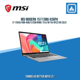 MSI MODERN 15 F13MG-036PH I7-1355U/8GB+8GB/512GB NVME/15.6/W11H/OFC21HS (SLV)/  GOOD FOR FREELANCERS LAPTOP
