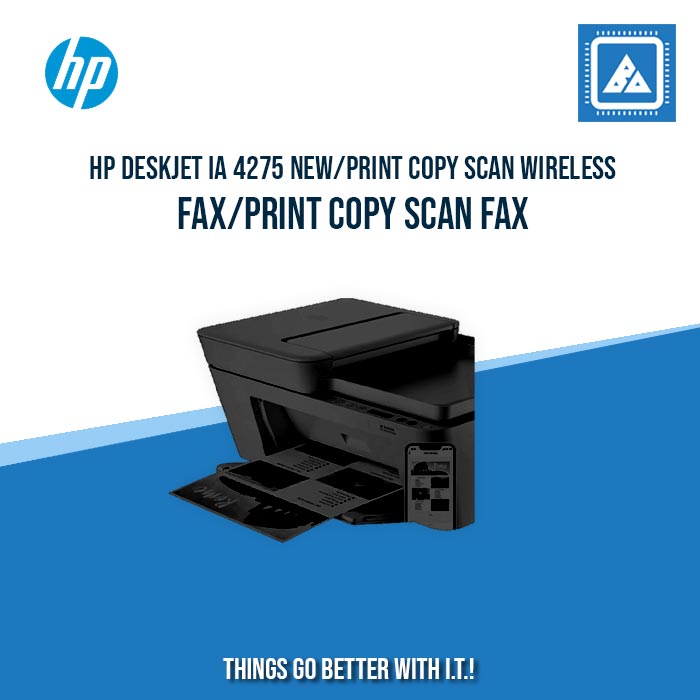 HP DESKJET IA 4275 NEW/PRINT COPY SCAN WIRELESS FAX/8.5PPM BLACK 5.5PPM COLOR/1200X1200 DPI/1000 PAGES DUTY/USB 2.0 WI-FI/FLATBED ADF/W11H (BLK)