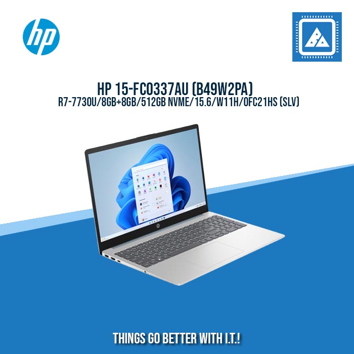 HP 15-FC0337AU (B49W2PA) R7-7730U/8GB+8GB/512GB NVME/15.6/W11H/BEST FOR FREELANCERS AND STUDENTS LAPTOP