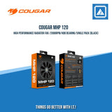 COUGAR MHP 120 HIGH PERFORMANCE RADIATOR FAN /2000RPM/HDB BEARING/SINGLE PACK (BLACK/WHITE)