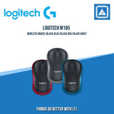 LOGITECH M185 WIRELESS MOUSE (BLACK BLUE/BLACK RED/BLACK GRAY)