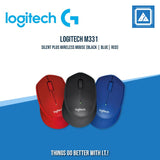 LOGITECH M331 SILENT PLUS WIRELESS MOUSE (BLACK | BLUE| RED)
