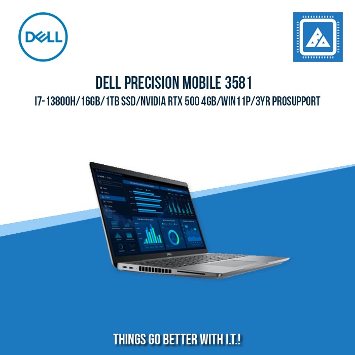 DELL PRECISION MOBILE 3581 I7-13800H/16GB/1TB SSD/NVIDIA RTX 500 4GB | BEST FOR VIDEO EDITING AND SOFTWARE DEVELOPMENT LAPTOP