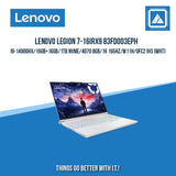 LENOVO LEGION 7-16IRX9 83FD003EPH I9-14900HX/16GB+16GB/1TB NVME/4070 8GB | BEST FOR RENDERING LAPTOP