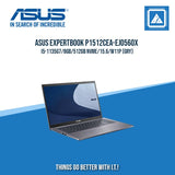 ASUS EXPERTBOOK P1512CEA-EJ0560X I5-1135G7/8GB/512GB NVME | BEST FOR ENTREPRENEURS AND CORPORATES LAPTOP
