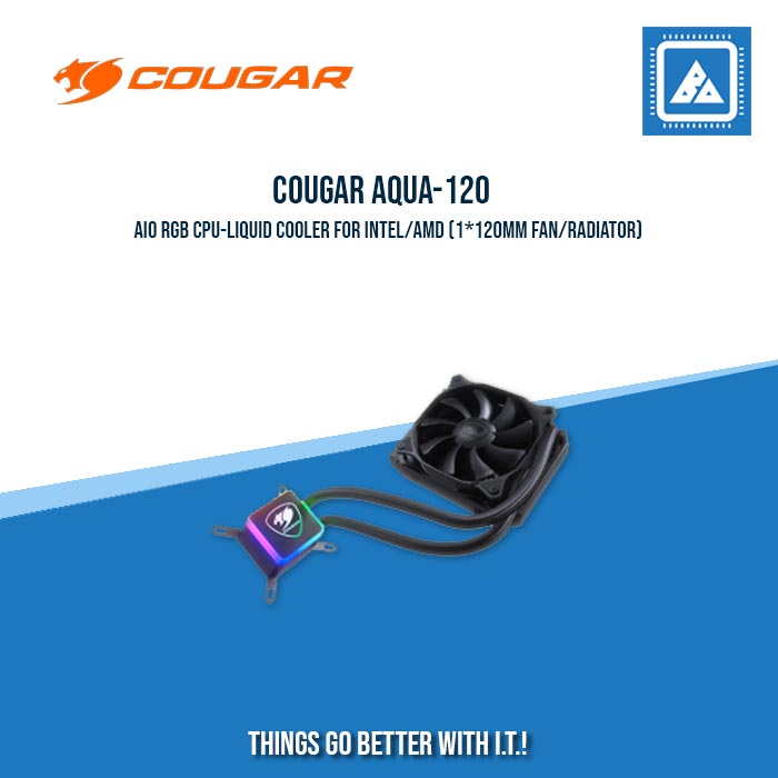 COUGAR AQUA-120 AIO RGB CPU-LIQUID COOLER FOR INTEL/AMD (1*120MM FAN/RADIATOR)