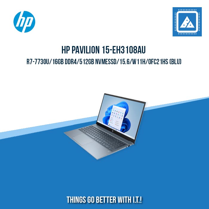 HP PAVILION 15-EH3108AU R7-7730U/16GB DDR4/512GB NVMeSSD | BEST FOR FREELANCERS