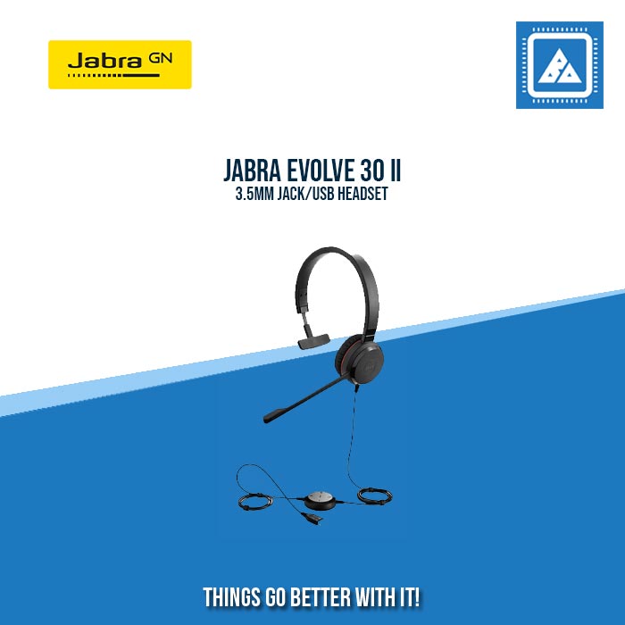JABRA EVOLVE 30 II JACK/USB HEADSET – BlueArm Computer Store