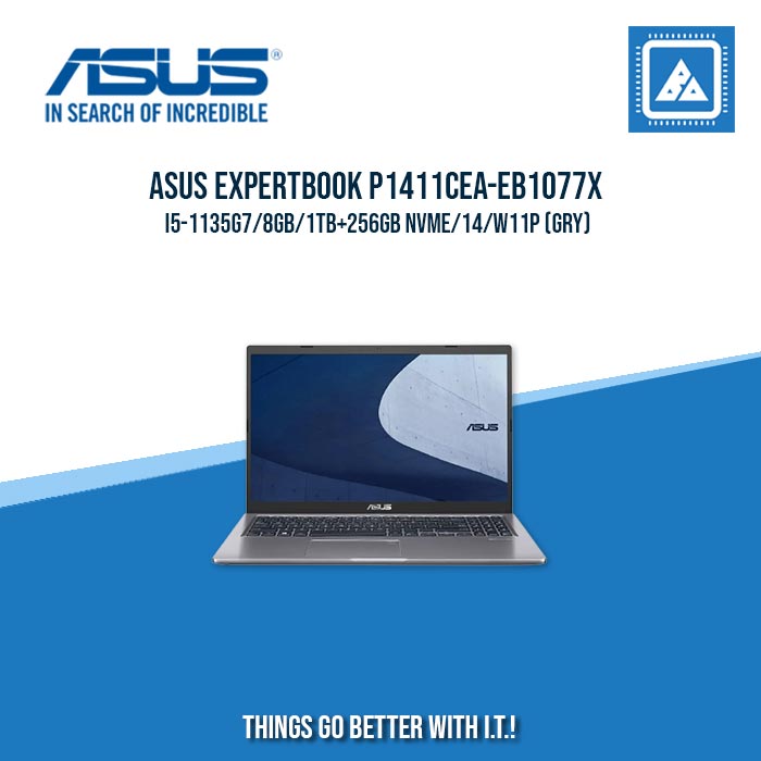 ASUS EXPERTBOOK P1411CEA-EB1077X I5-1135G7/8GB/1TB+256GB NVME | BEST FOR STUDENTS AND FREELANCERS LAPTOP